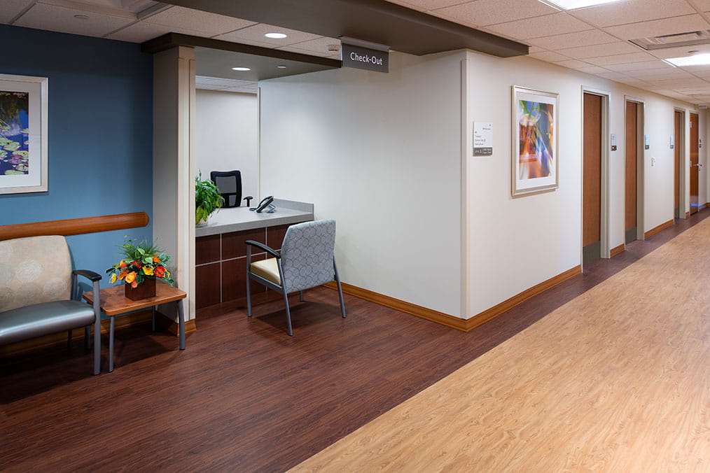 Patient check-out area, Greenville campus